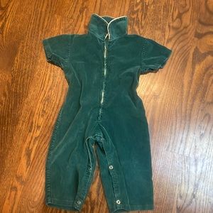 24m Vintage teal corduroy onesie